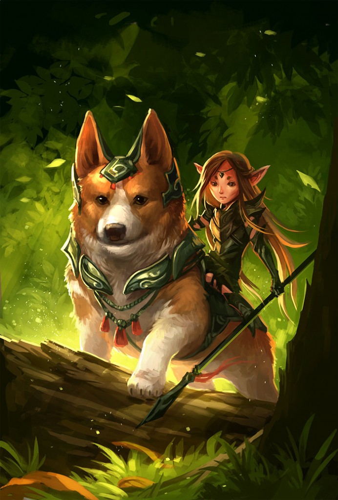 corgi_and_fairy_by_sandara-d5vh6by